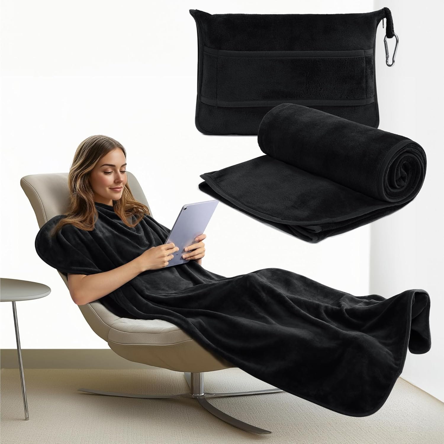 JEMIDI Faltbare Reisedecke: Ihr perfekter Reisebegleiter für Flugzeug, Auto und Zug