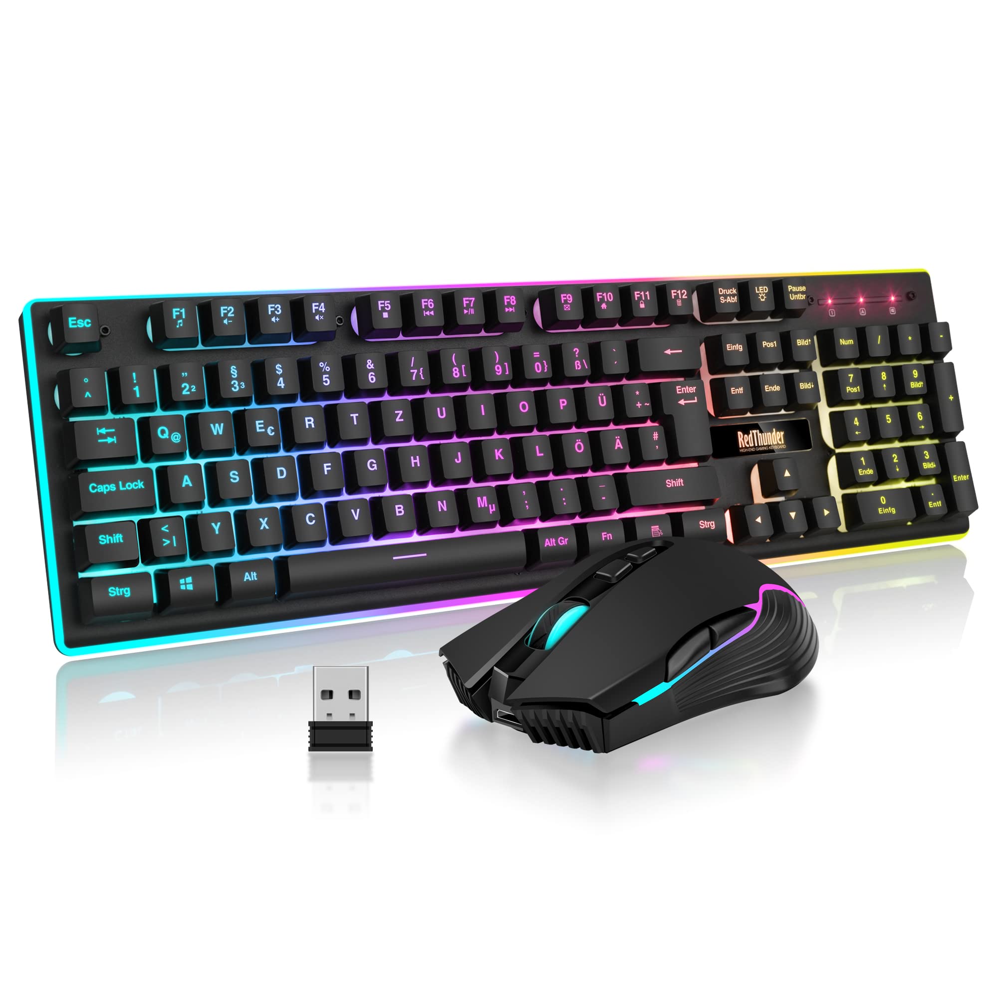 RedThunder K10 Kabelloses Gaming-Tastatur und -Maus-Set