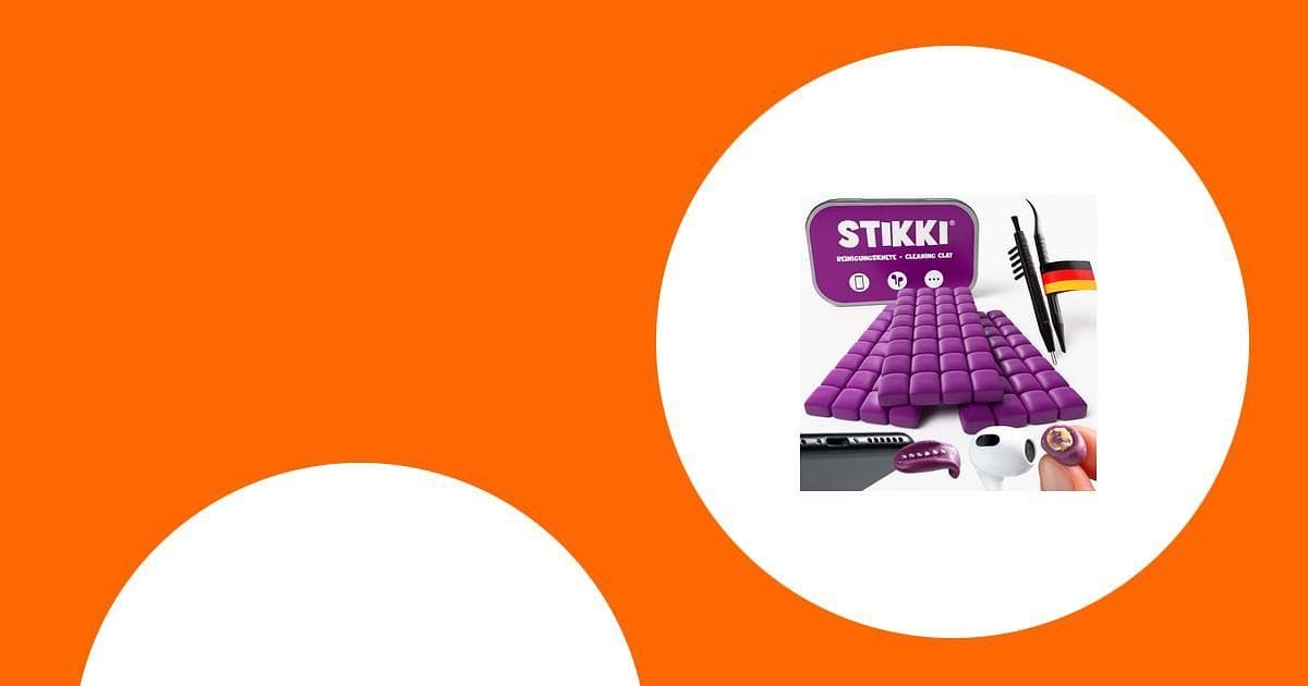STIKKI Reinigungsmasse entfernt Staub aus Kopfhörern und Tastaturen. gadget8.de
